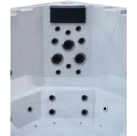 5-osobowa wanna SPA z hydromasażem Aquajoy Monaco srebrno-biały marmur, 74 dysze LED AJ-5901SWB