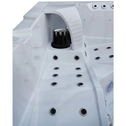 5-osobowa wanna SPA z hydromasażem Aquajoy Monaco srebrno-biały marmur, 74 dysze LED AJ-5901SWB